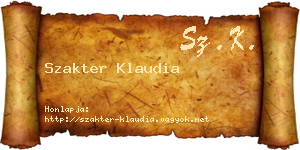 Szakter Klaudia névjegykártya